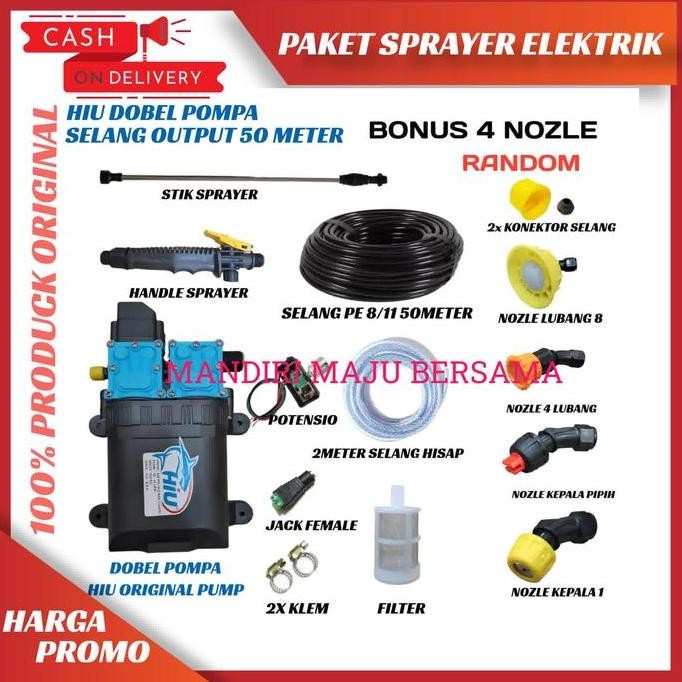 PAKET ALAT SIRAM MISTING DINAMO POMPA DOBEL HIU SELANG 50 METER