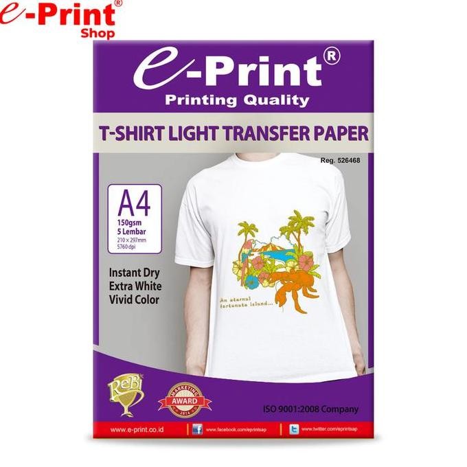 

new !!! Transfer Paper Light T-Shirt Kertas Sablon Terang by e-Print