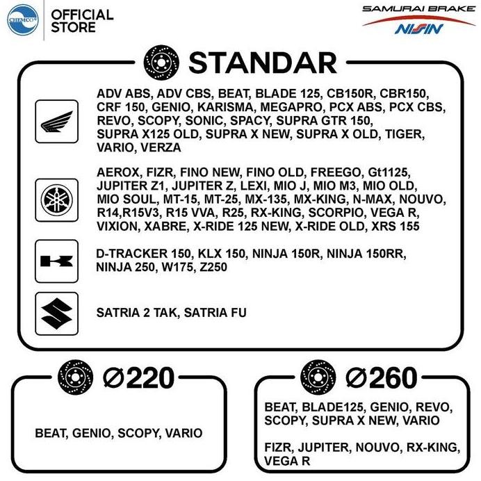 Kaliper Depan Nissin Samurai 2Piston Supra x Fit Karisma Supra 125 murah