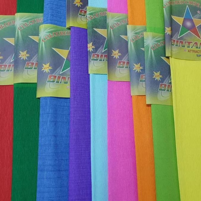 

new !!! Kertas Krep BINTANG (1 Pak isi 25pc/warna)