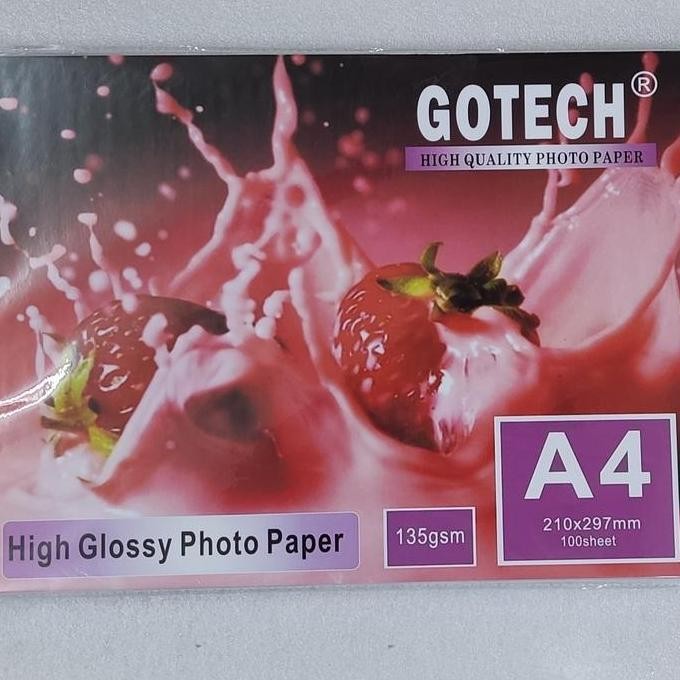 new  Gotech Glossy Paper Photo 135 GSM Isi 100 Lembar