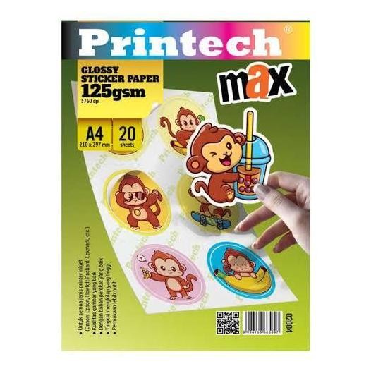 

new !!! stiker/sticker glossy paper printech A4 125 gsm ( 1pack : 20 pcs )