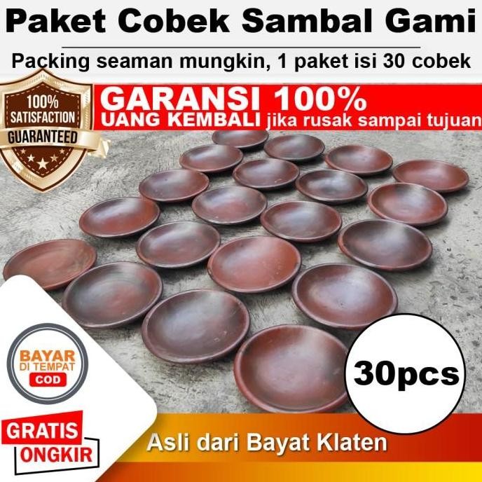 

30pcs - Paket Usaha Sambal Gami Bakar Piring Cobek Tanah Liat - 20 cm