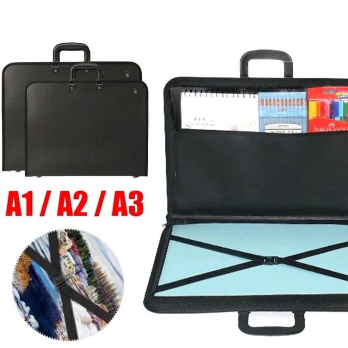 

TERLARIS - Tas Drawing waterproof ukuran A1 A2 A3 soft PVC tas gambar V-TEC art bag