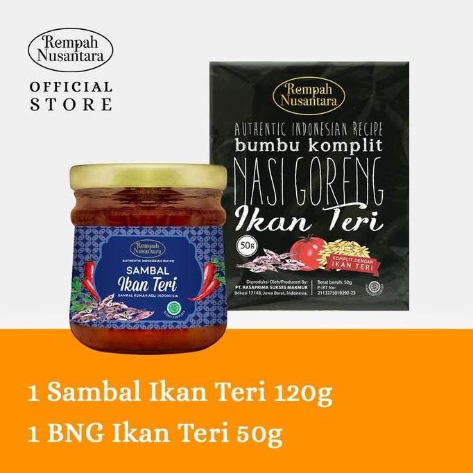 

SAMBAL IKAN TERI 120 GR & BUMBU NASI GORENG TERI 50GR REMPAH NUSANTARA