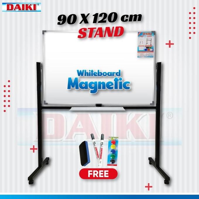 

TERBARU - Whiteboard / Papan Tulis Magnet DAIKI Double Face stand Uk 90x120 Cm