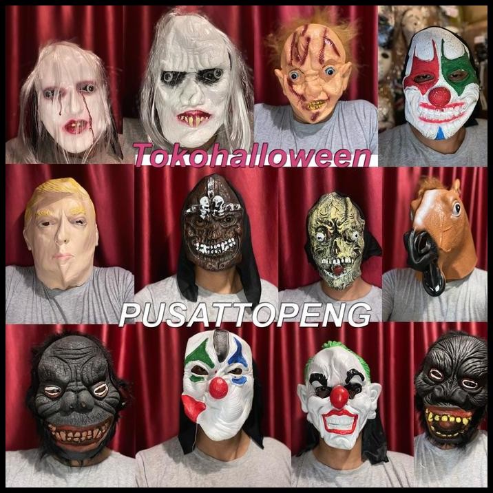 topeng karet latex halloween kuntilanak