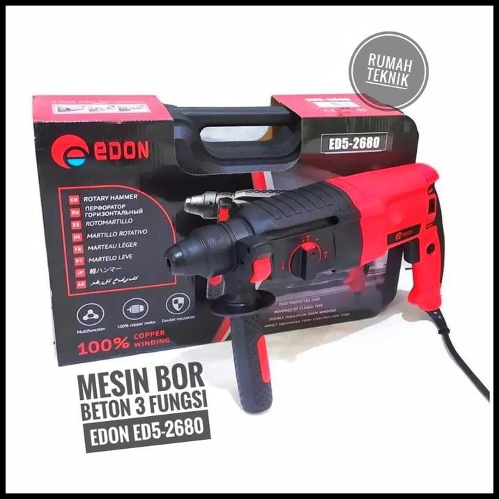 EDON MESIN BOR BETON 3 FUNGSI ED5-2680 EDON / ROTARY HAMMER EDON