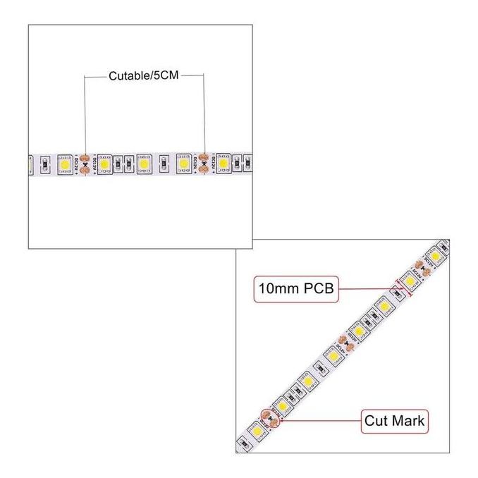 (Terlaris) Ecova Led Strip 18Watt/Meter Roll 5M 12V 5050 Mata Besar Super Bright (Best Seller)