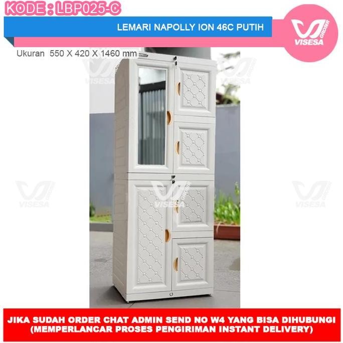 New Lemari Plastik Mini 3 Susun Aquose - Lemari Pakaian Portable Dengan Cermin & Kunci