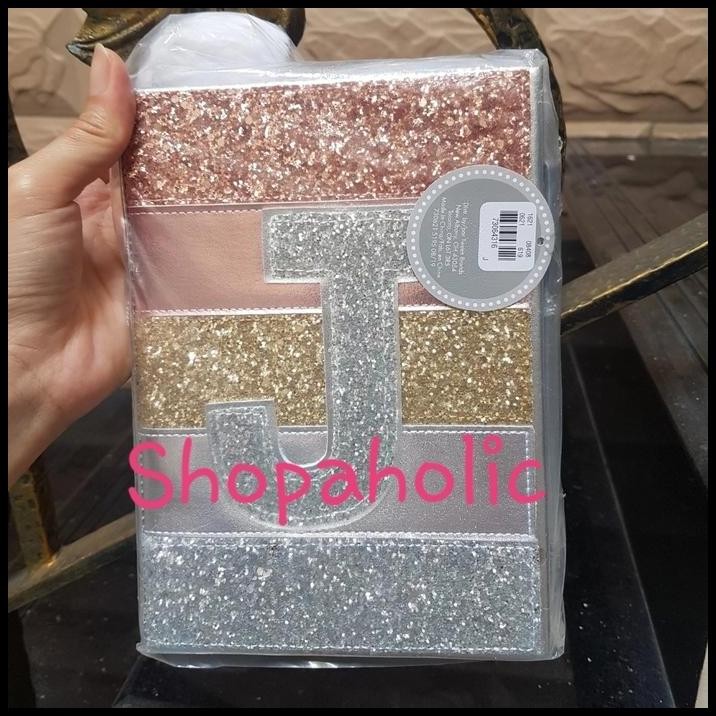 

Buku diari Diary Justice Original inisial J rose gold silver glitter