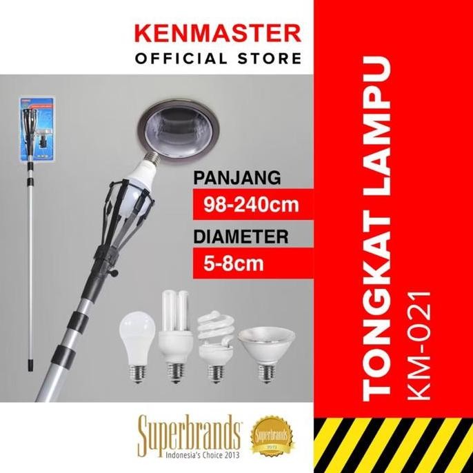 Tongkat Pengganti Lampu Stik Gala Pasang Copot Ganti Bola Bohlam Lampu Kenmaster Km-021 2,4 Meter 8 
