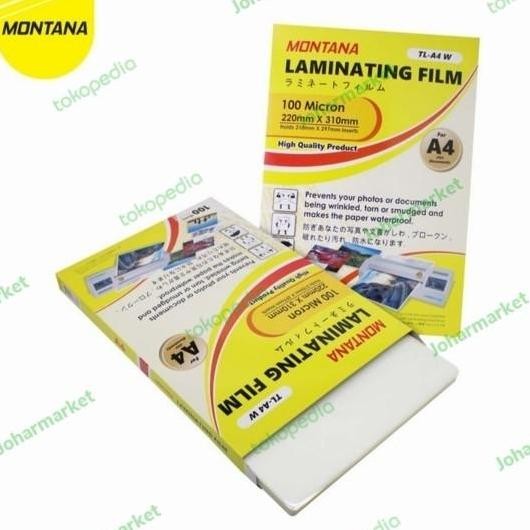 

PLASTIK LAMINATING MONTANA UKURAN KWARTO LAMINASI JOHARMARKET ASLI