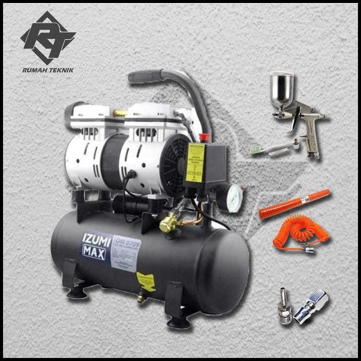 Paket kompresor Oiless lengkap 3/4hp 9liter kompresor Oiles Izumi Max
