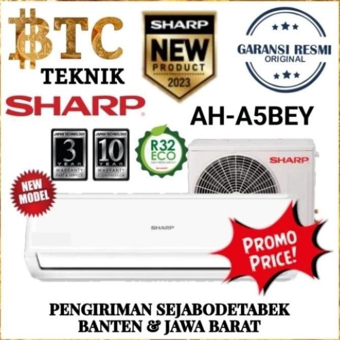 baru ac sharp 1/2 pk ah-a5bey garuda series + paket instalasi pasang lengkap