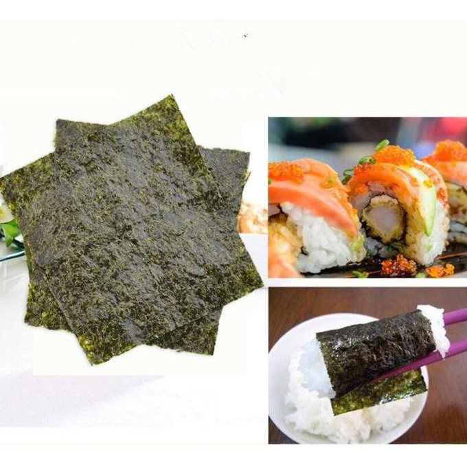 

Manjun Sushi Nori - Seaweed - Rumput Laut Isi 50 Lembar / Sheets Kualitas Terbaik Harga Termurah