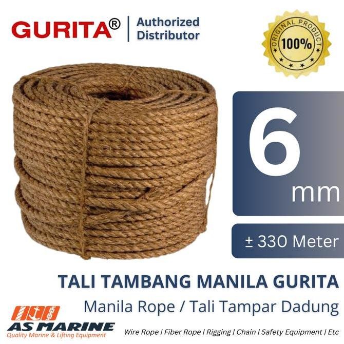 

Terlaris Tali Tambang Manila 6 Mm X 330 Meter 10.5 Kg 3 Strand Tali Tampar Dadung Serat Abaka Gurita Ready Stok