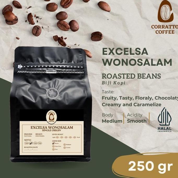 

READY KOPI EXCELSA CORRATTO WONOSALAM 250G - BIJI KOPI LANGKA KHAS INDONESIA