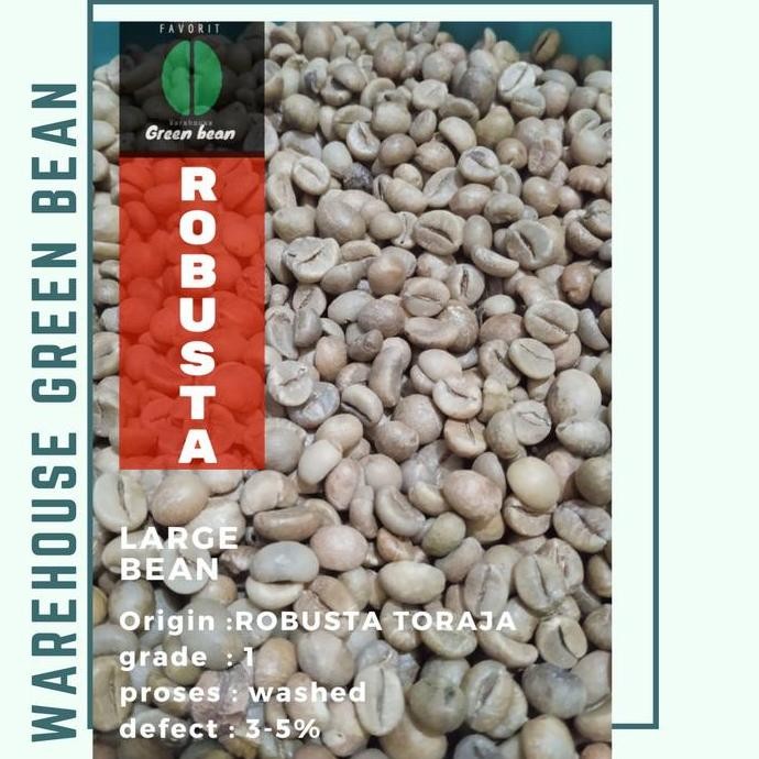 

READY GREEN BEAN KOPI ROBUSTA TORAJA 1KG | BIJI KOPI MENTAH WASHED GRADE