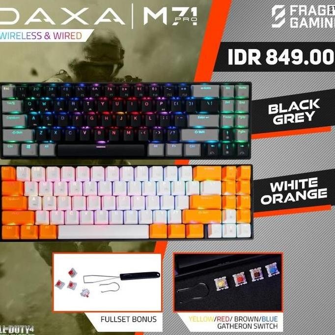 Promo Rexus Daxa M71Pro Bluetooth Wireless Mechanical Keyboard Gaming Rgb
