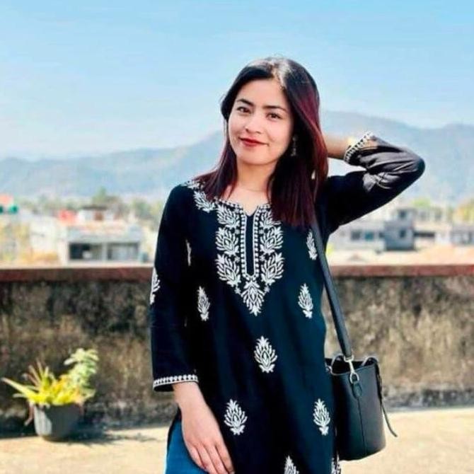 Laqueens Trigya Black baju India kurta kurti pendek single remaja atasan wanita dewasa hitam motif b