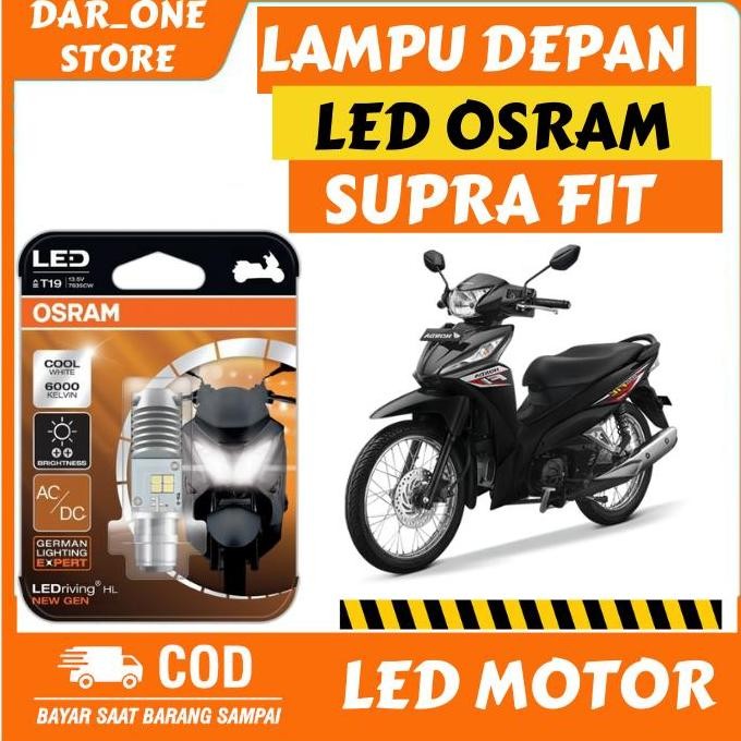 lampu depan led motor supra fit original osram - bohlam putih terang 12v terlaris