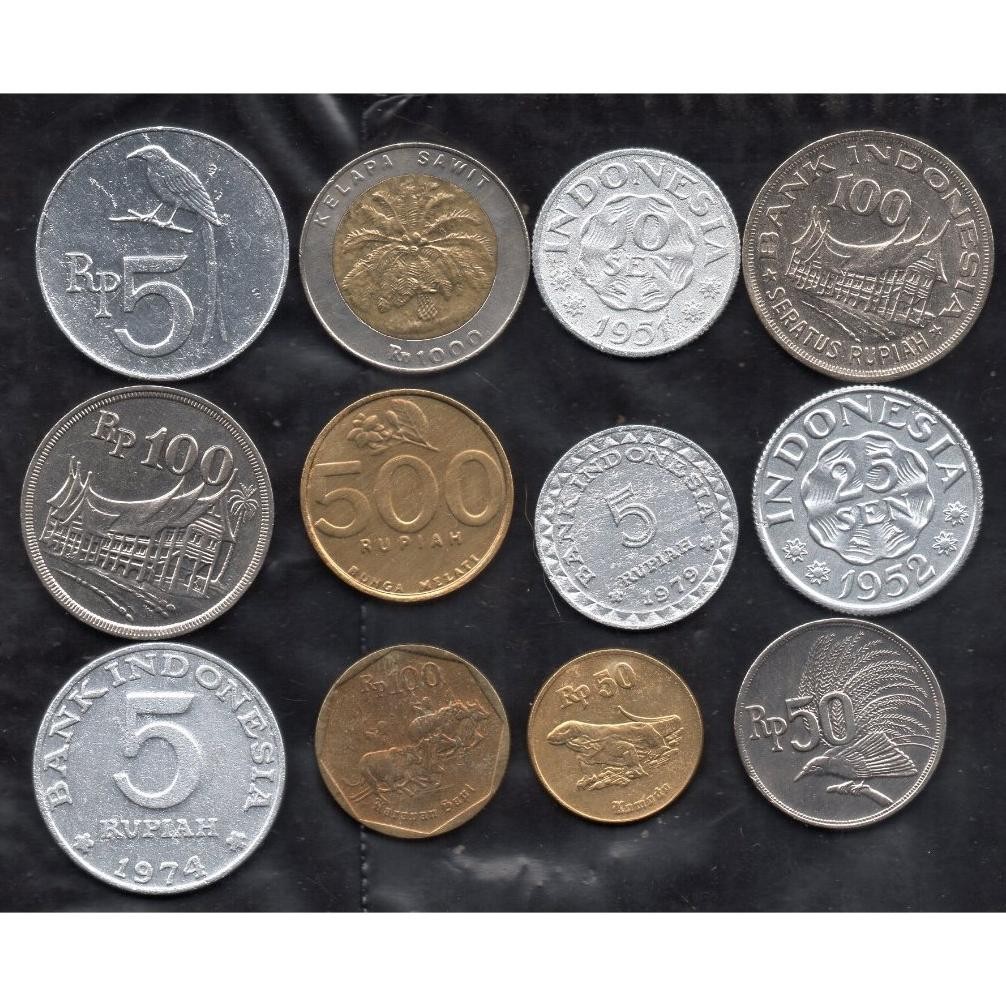 Set koin Kuno Indonesia Koleksi Koin kuno Unix Antik
