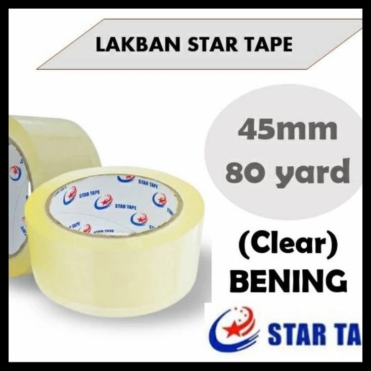 

TERMURAH LAKBAN BENING STAR TAPE 45MM X 80YARD (REAL) !!!!!!