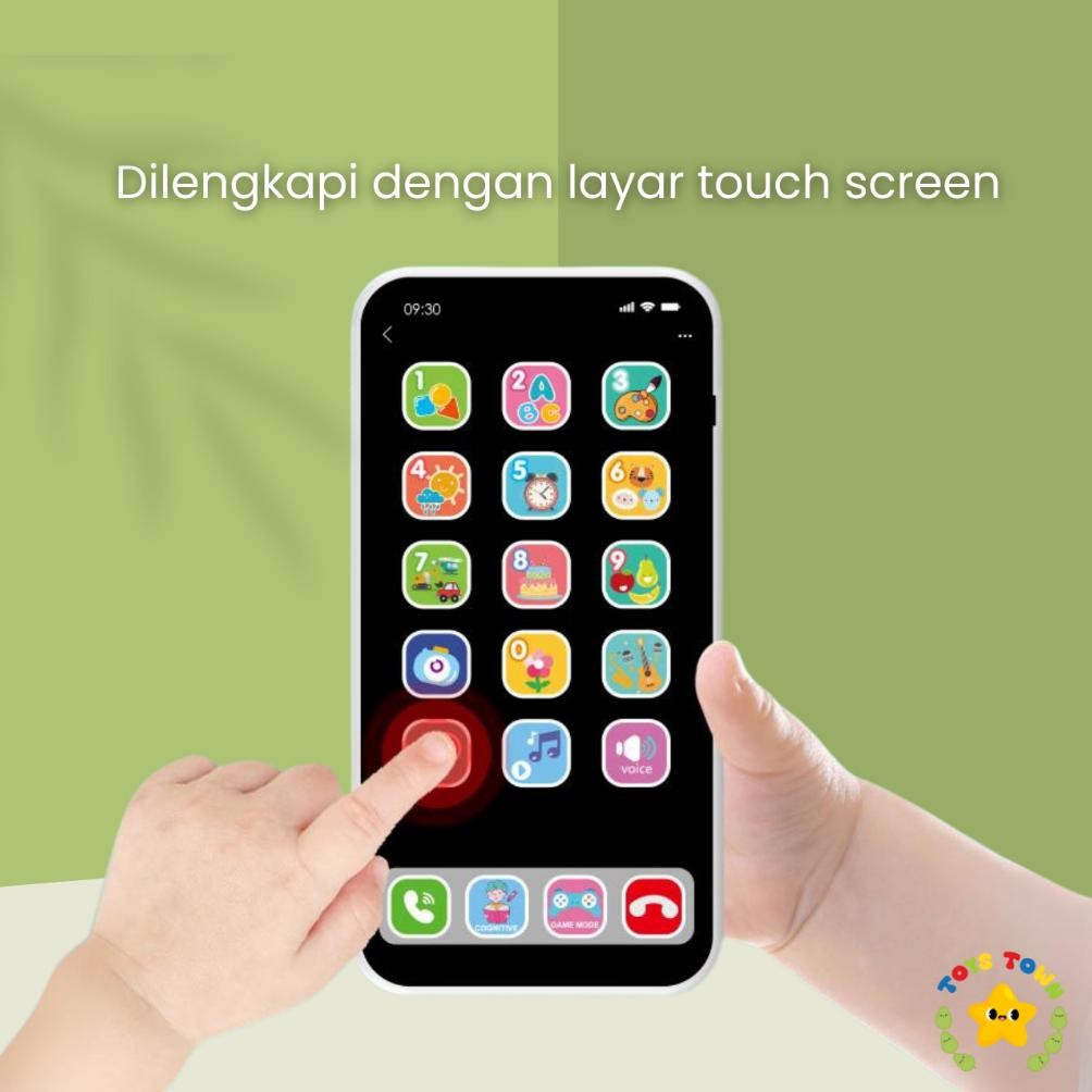 Update Mainan Musik Telepon Handphone Telfon Anak Bayi Smartphone HP Laki Laki Perempuan Bunyi Lampu