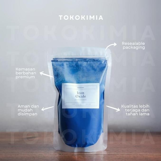 

Original Iron Oxide Blue Pigment Powder 500gr Pewarna Bubuk Biru Oker Organik Synox 4810
