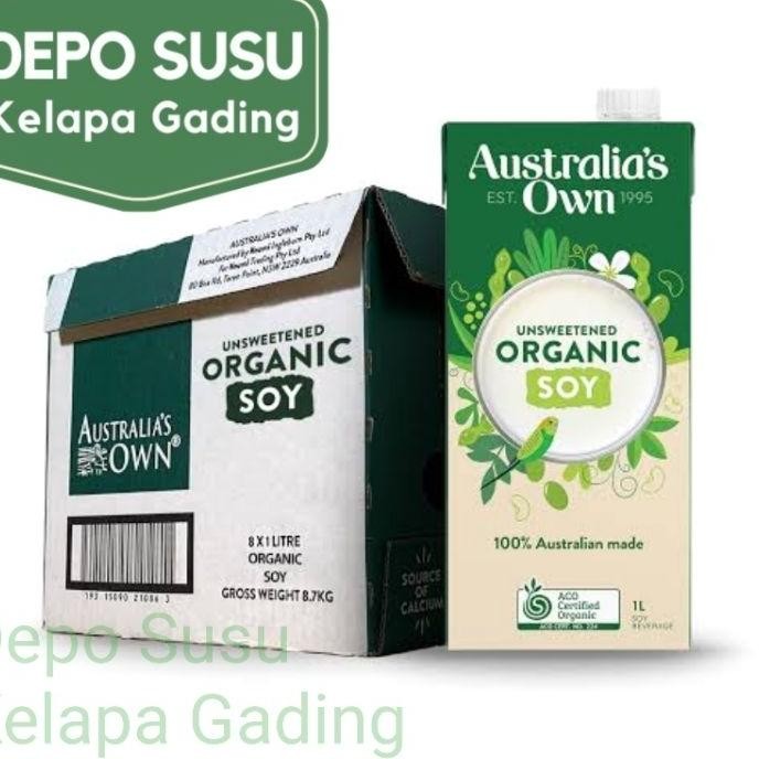 

Australia Own Soy Milk Organic Unsweet Australias Susu Kedelai Soya