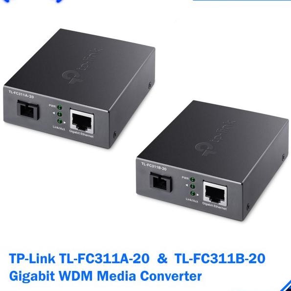 Tp-Link Gigabit Wdm Media Converter Tl-Fc311A-20 + Tl-Fc311B-20 (Sepasang)