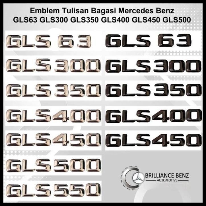 GRATIS ONGKIR EMBLEM TULISAN MERCEDES GLS63 GLS300 GLS350 GLS400 GLS450 GLS500 MERCY 