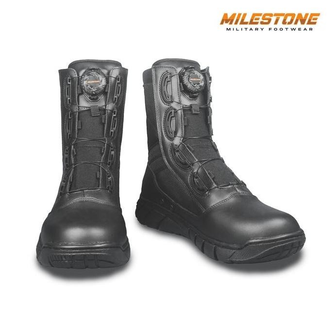 Sepatu PDL Tactical Tali Putar TOXIN Merk Milestone Bahan Kulit Asli sepatu dinas Boot Pria Sepatu P