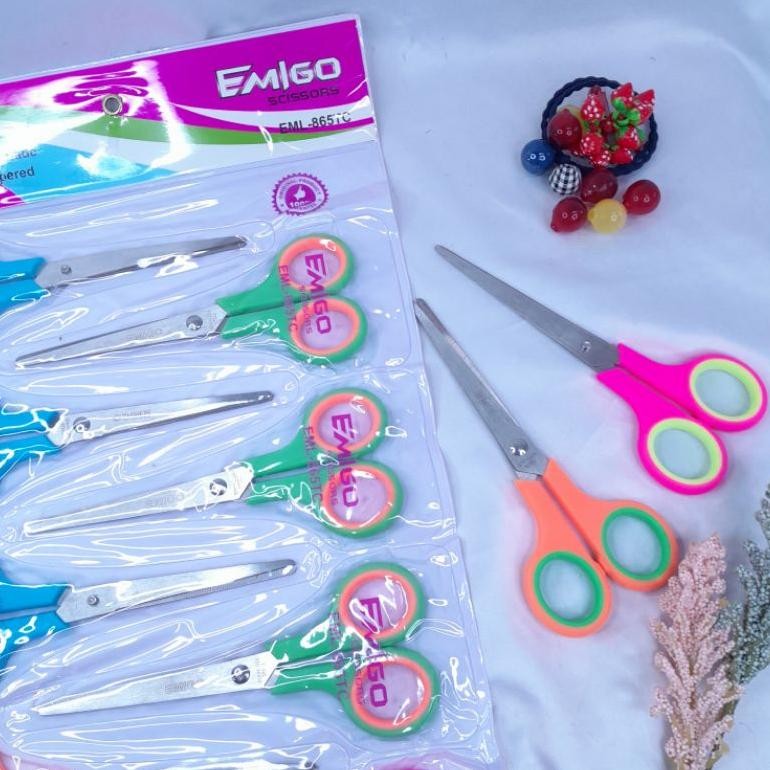 

12pcs Gunting Emigo Sedang EML-865TC Kemasan Renceng Grosir RB3