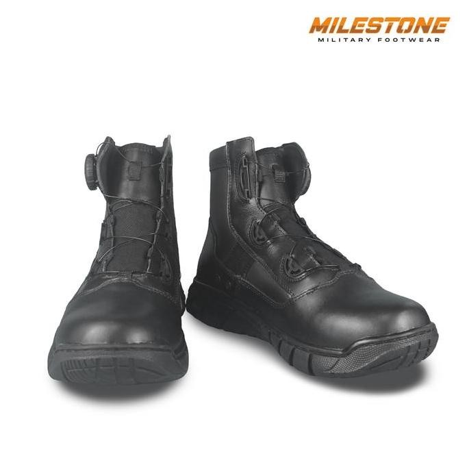 Sepatu PDL Tactical Tali Putar Mactans Merk Milestone Standart Jatah TNI POLRI KEMHAN
