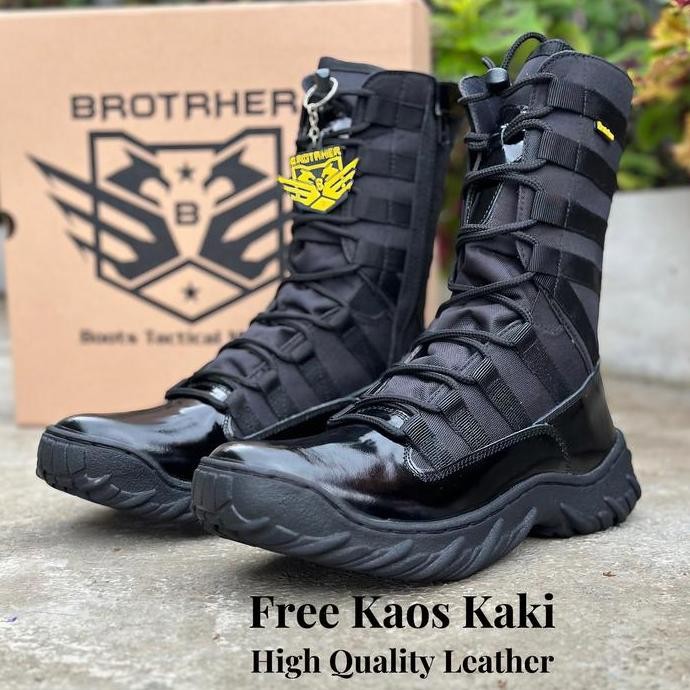 SEPATU PDL NINJA PRIA MERK BROTRHER TYPE NIKE KOMANDO KULIT KILAP