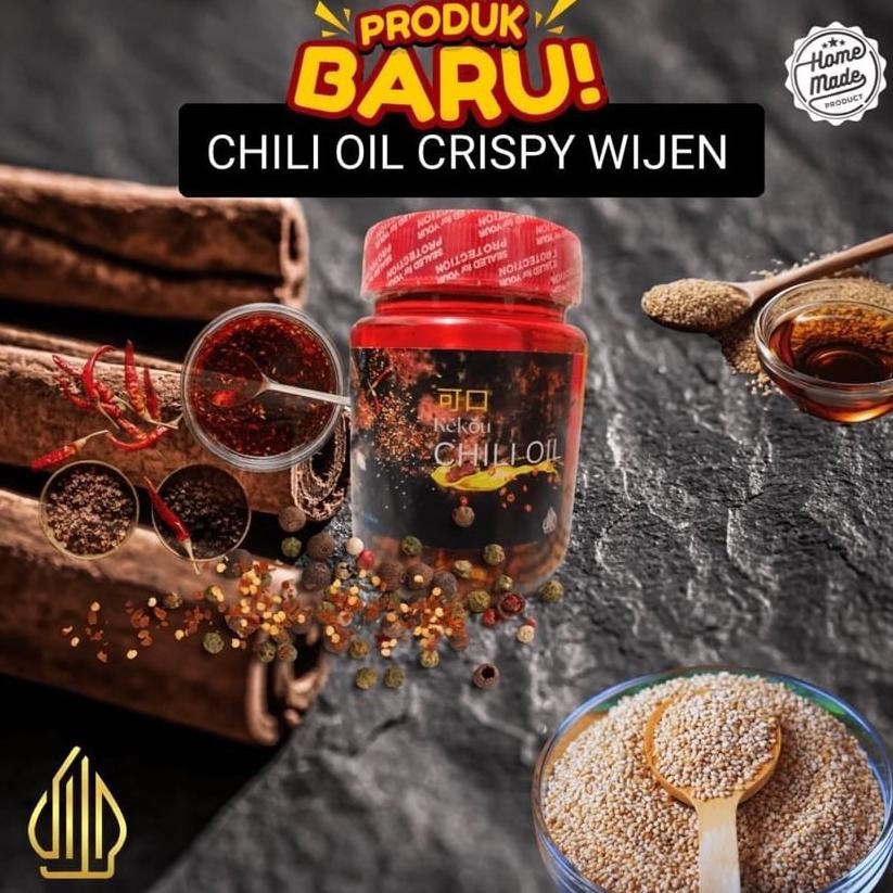 

CHILI OIL CRISPY WIJEN/ SZECHUAN CHILI OIL PEDAS / CHiLI OIL TERLARIS 200 ml Nugi