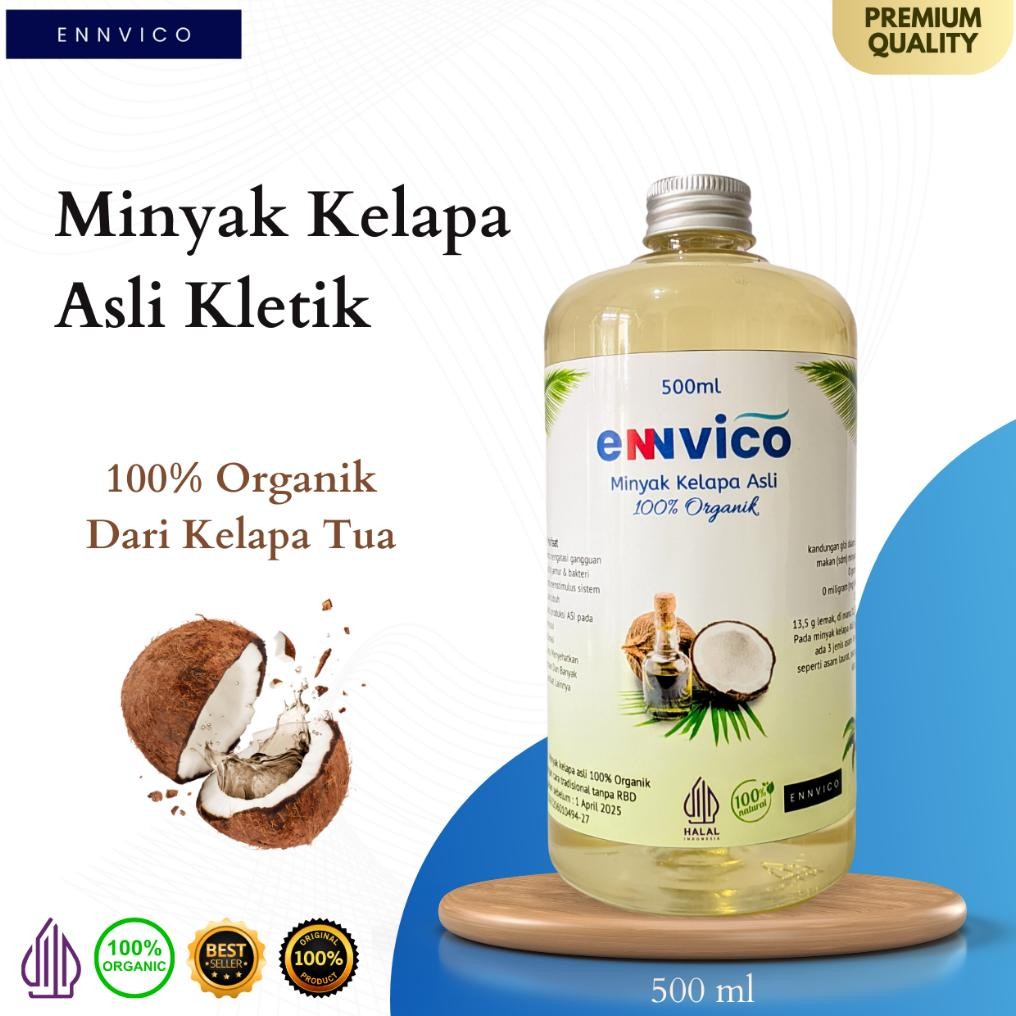 

Ennvico Minyak Kelapa Asli Kletik / Minyak Kelapa Murni 500ml / Coconut Oil / Asli Minyak Kelapa Kletik Tradisional Kelentik Keleutik Minyak Kelapa Asli Termurah Alami Minyak Kelapa untuk Bayi untuk Rambut untuk Ruam Popok Bayi Kulit Gatal Alergi Eksim
