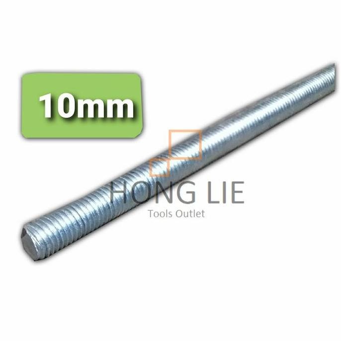 As Drat Putih Galvanize M10 x 1 Meter M 10 Long Drat READY