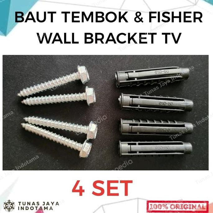 BAUT TEMBOK DAN FISHER WALL BRACKET ISI 4 SET FORSALE