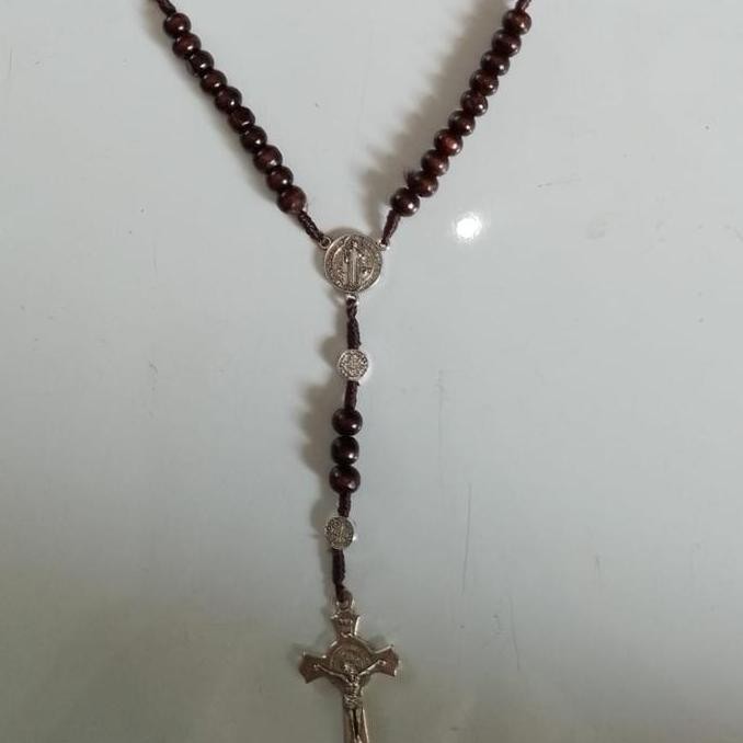 rosario kayu tali benedictus import italy