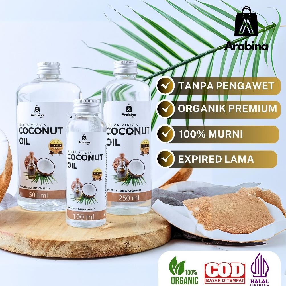 

Arabina Minyak Kelapa 100% Murni Extra Virgin Coconut Oil Cold Pressed VCO Asli Murni Nugi