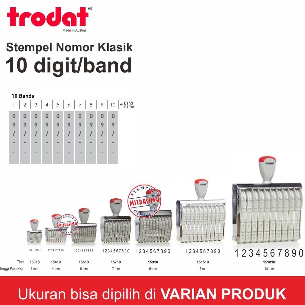 

Stempel klasik nomor merk Trodat 10 digit RB3