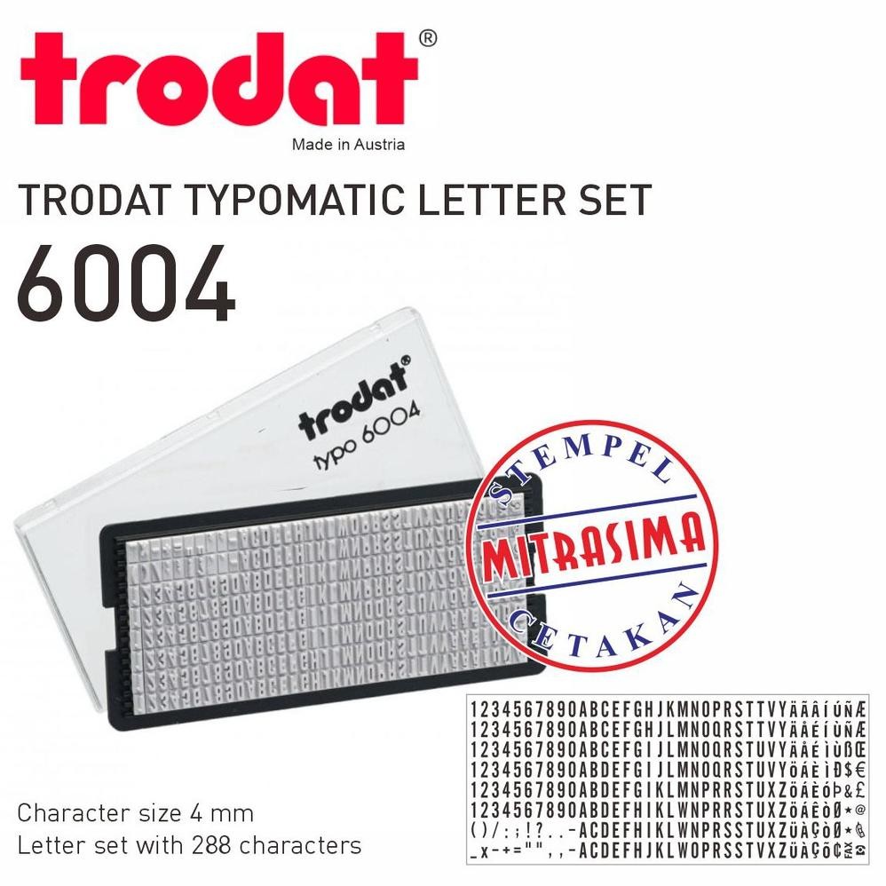 

Trodat 6004 ( Typomatic Letter Set - Huruf, angka untuk stempel typo ) RB3