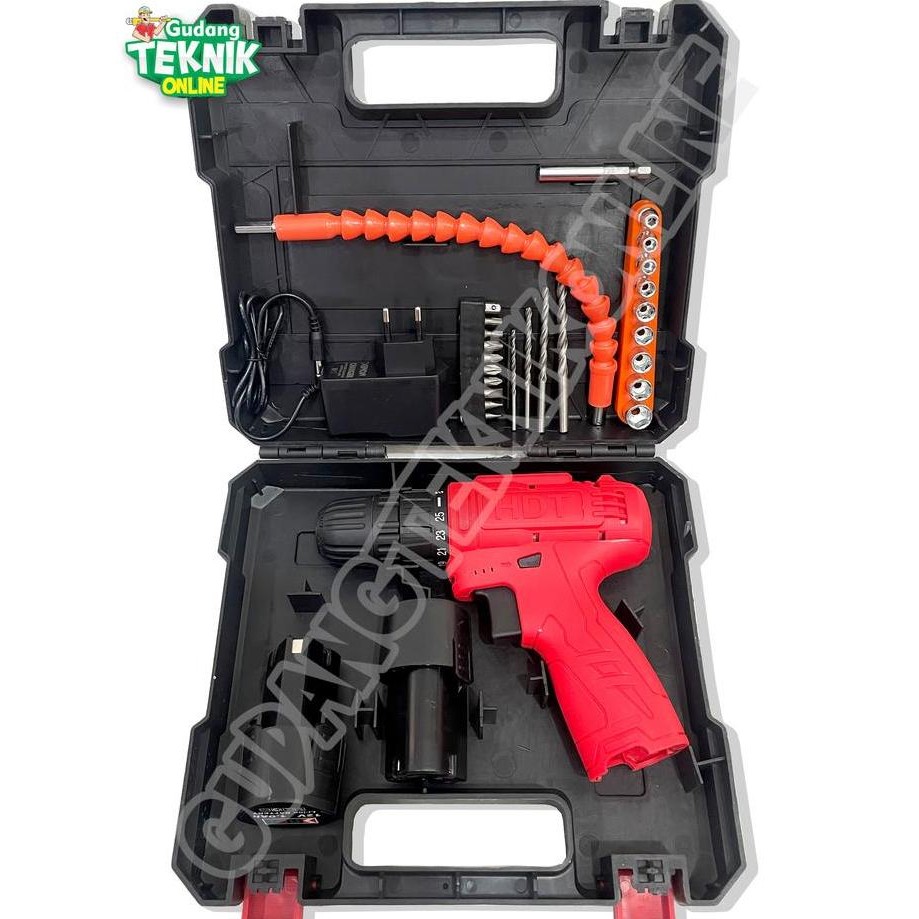 Mesin Bor Cordless 10Mm Hdt Cdd405 12V / Mesin Bor Tangan Battery Baterai 10 Mm Bor Kayu Besi Cordle