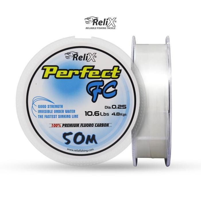 Relix Perfect Fluorocarbon Fc Senar Pancing Benang Leader Ikan Jig Lure Mancing