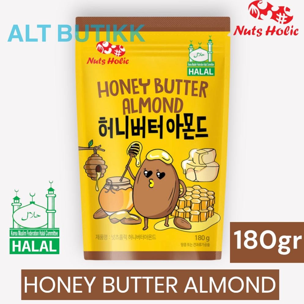 

READY STOCK NUTS HOLIC HONEY BUTTER ALMOND 180 GR | SNACK KACANG ALMOND | PRODUCT OF KOREA