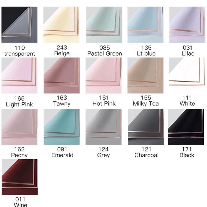 

Bis [5 Lembar] Kertas Cellophane Buket Bunga [Gold Line] Flower Wrapping Paper Celophane / Chellophane Murah Untuk Snack