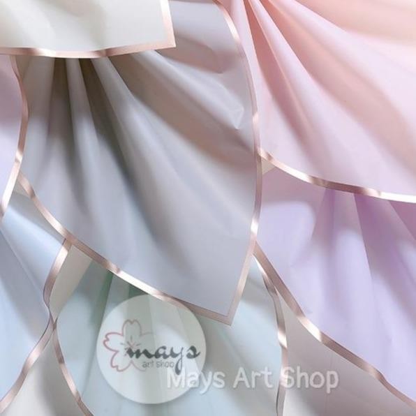 

Kkim [5 Lembar] Kertas Flower Wrapping - Flower Wrap Paper Cellophane Set Isi 5 Bungkus Bucket Buket Bunga Polos Gold List Bouquet Korea Style 58 X 58 Cm Murah Frame Plastik